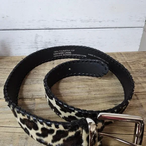 No Brand Leopard Print Silver Buckle Belt size small - Picture 5 of 7